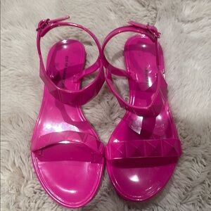 Rebecca Minkoff Pink Sandals with Glossy Finish